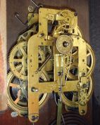 Seth Thomas Clock Co., Thomaston, Conn., "Newark" shelf clock with a spring driven, 8 day time, strike and alarm movement with a patent (British) Winward