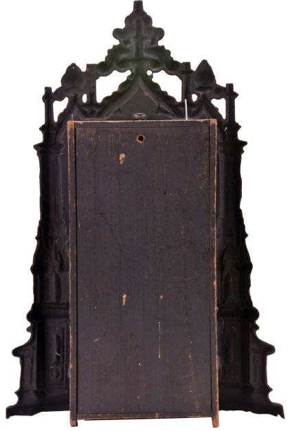 Unknown, 8 day, time and strike spring driven movement iron front mantel clock.