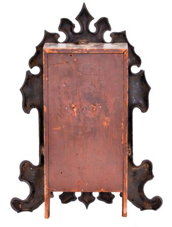 United States Clock Company, New York, New York, 30 hour, time and strike spring driven movement iron front shelf clock.