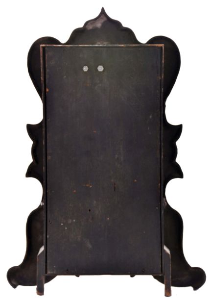 American Clock Co., New York, New York, 8 day, time and strike spring driven movement iron front shelf clock.