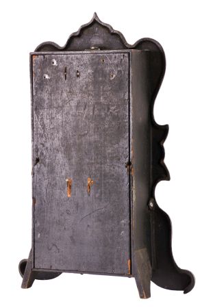 American, perhaps American Clock Co., New York, NY. 8 day, time and strike spring driven movement iron front with MOP mantel clock. Movement not signed.