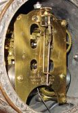 Ansonia Clock Co., New York, NY, "Mercury" figure shelf clock with a spring driven, 8 day time and half hour strike movement in a japanese bronzed metal case.