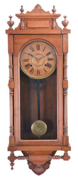 Ansonia Clock Co., New York, NY, "Queen Elizabeth" wall clock with 8-day, spring driven time & strike movement.