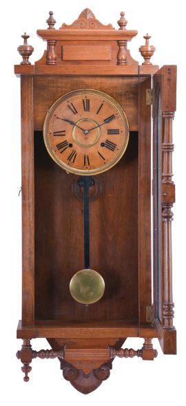Ansonia Clock Co., New York, NY, "Queen Elizabeth" wall clock with 8-day, spring driven time & strike movement.