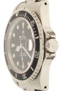 Tudor, Switzerland, "Submariner", ref. 79190, 25 jewels, Eta cal.2824-2, automatic winding, spotted nickel plate movement with lever escapement in a stainless steel, water resistant case, and luminous dot and arrow marker black dial with date aperture at 3:00, polished, luminous Mercedes style hands, and stainless bracelet with deployant clasp, serial #B872254, 39mm, c1995, together with its original inner and outer boxes.
