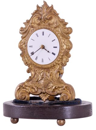 Coe & Co., New York, 30 hour, spring driven, embossed brass front "Paris" model shelf timepiece with Samuel N. Botsford