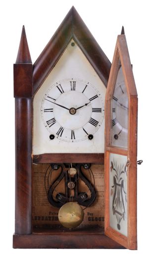 Brewster & Ingrahams, Bristol, Conn., 8 day, time and strike spring driven, Kirk