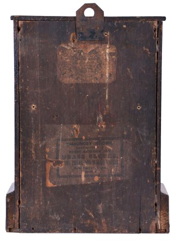Chauncey Jerome, New Haven, Conn., "Union" model, 8 day, time and strike, spring fusee cottage clock.