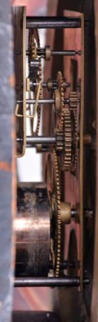Brewster & Ingrahams, Bristol, Conn., 8 day, spring driven movement gallery timepiece.