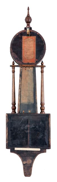 E. Ingraham & Co., Bristol, Conn., "Nile" banjo clock with a spring driven, 8 day, time and strike movement in a rubbed mahogany finish case