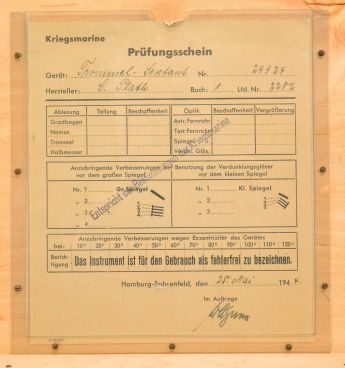 C. Plath, Hamburg, Germany, 6 inch radius drum sextant, skeletonized black anodized aluminum frame, graduated arc reading from -5 to +125 degrees with the Plath