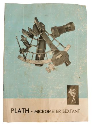 C. Plath, Hamburg, Germany, micrometer sextant, 160mm radius, metal frame with black finish, signed brass arc with graduations from -5 to125 and Plath