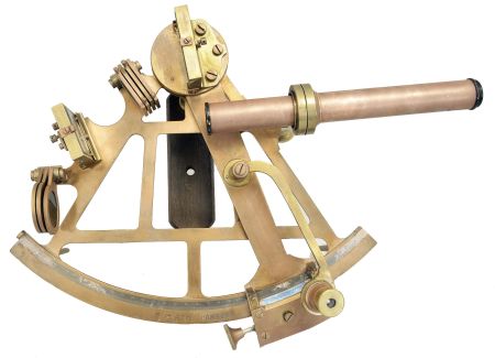 C. Plath, Hamburg, Germany, brass sextant, 7 inch radius, pierced brass frame, signed brass arc with Plath