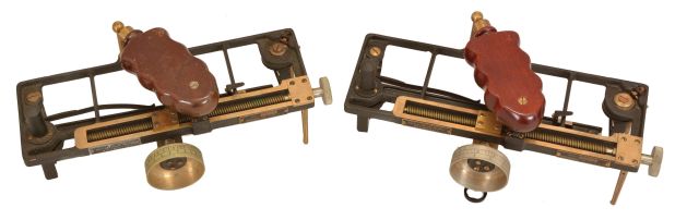 Instruments- 2 (Two) Stadimeters: Schick Incorporated, Stamford, Conn., for U.S. Navy and U.S. Maritime Commission, stadimeters (optical ranger finders), pierced metal frames with black crinkle finish, silvered scales for inputting ship