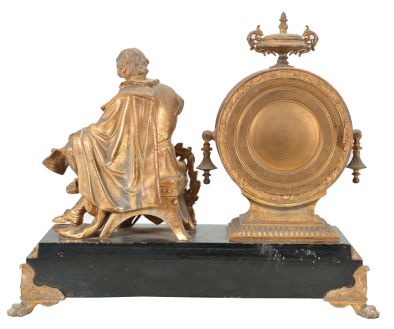 Ansonia Clock Co., New York, " No. 1087 Shakespeare " 8 day, time and strike, spring brass movement figural mantel clock.
