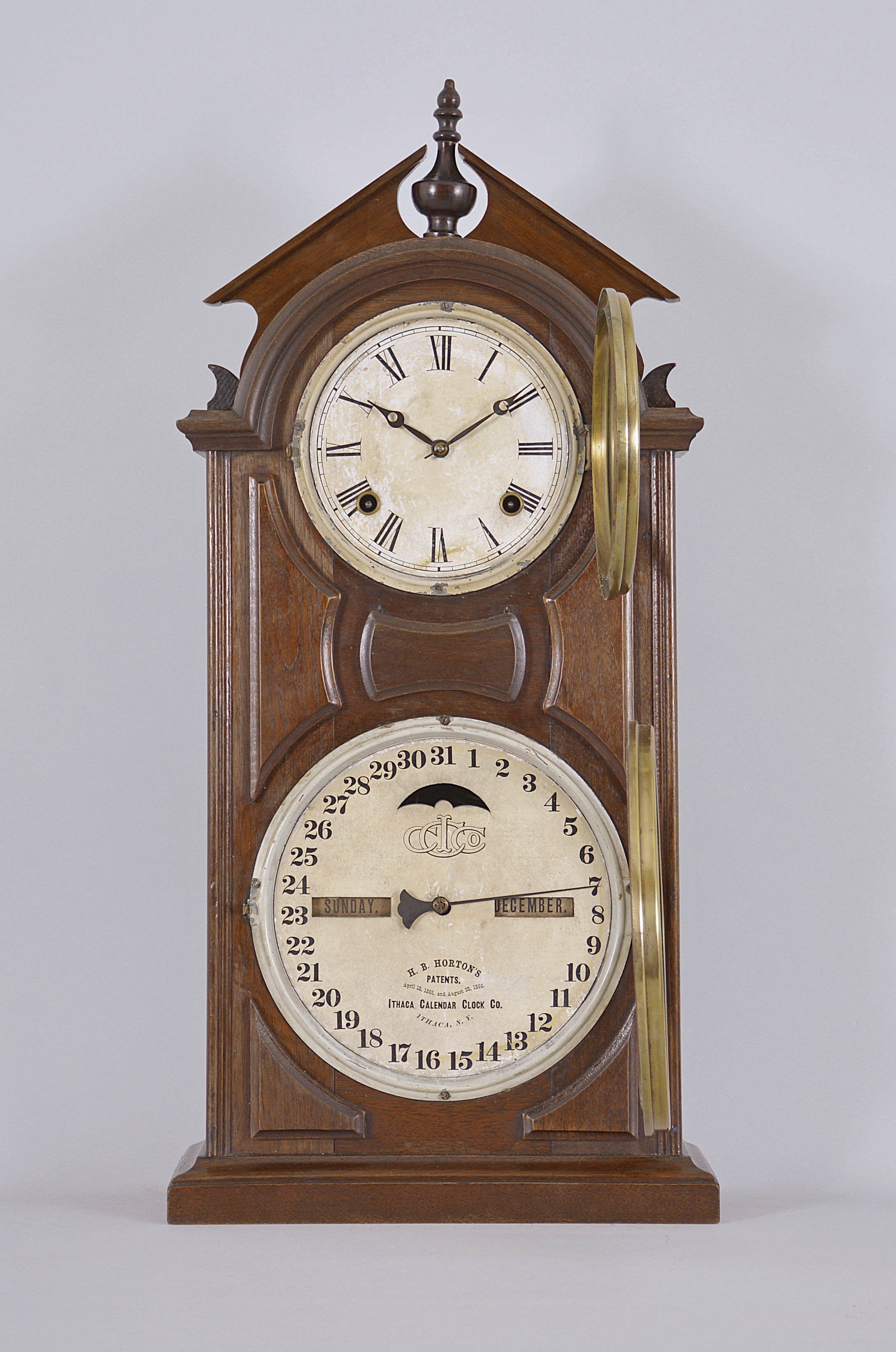 Ithaca No. 8 Shelf Library Calendar Clock