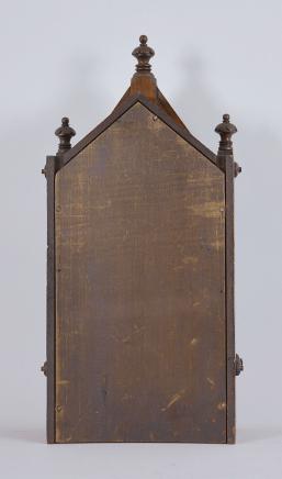 F. Kroeber Clock Co., New York, NY, "Cabinet No. 56", 8 day, time and strike spring driven brass movement shelf clock.
