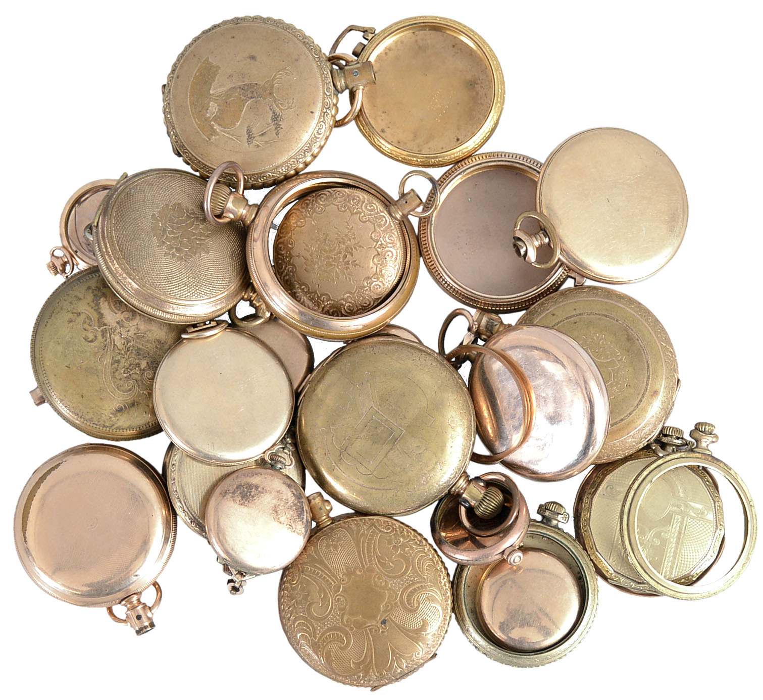 Gold filled pocket watch cases