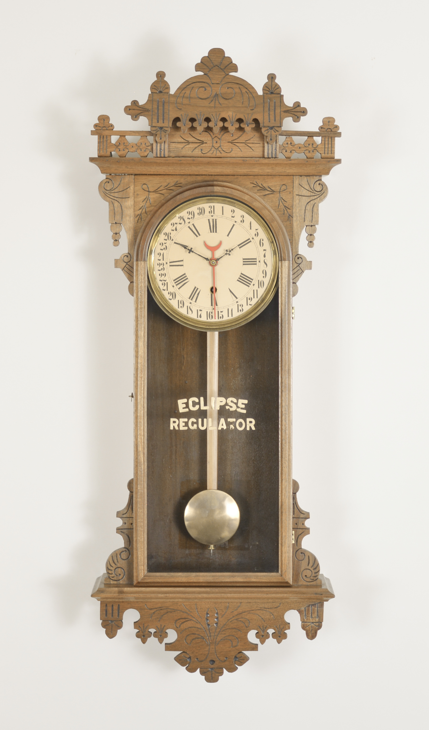 Welch "Eclipse" with simple calendar and Lenzkirch "RA" clock