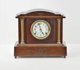 Seth Thomas Clock Co., Thomaston, Conn., "Chime Clock No. 1" with a spring driven 8 day time and strike movement (89M) and a 4 bell Sonora striking movement (90) in a mahogany Adamantine case.