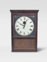 Stromberg Electric Co., Chicago, Illinois, electromechanical master wall clock in mahogany case with painted metal dial