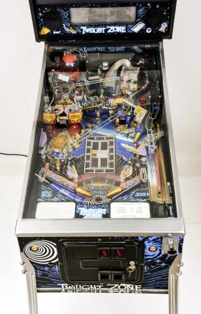 Bally Manufacturing Company, Chicago, Illinois, "Twilight Zone" widebody pinball machine designed by Pat Lawlor based on the classic television show from the late 1950