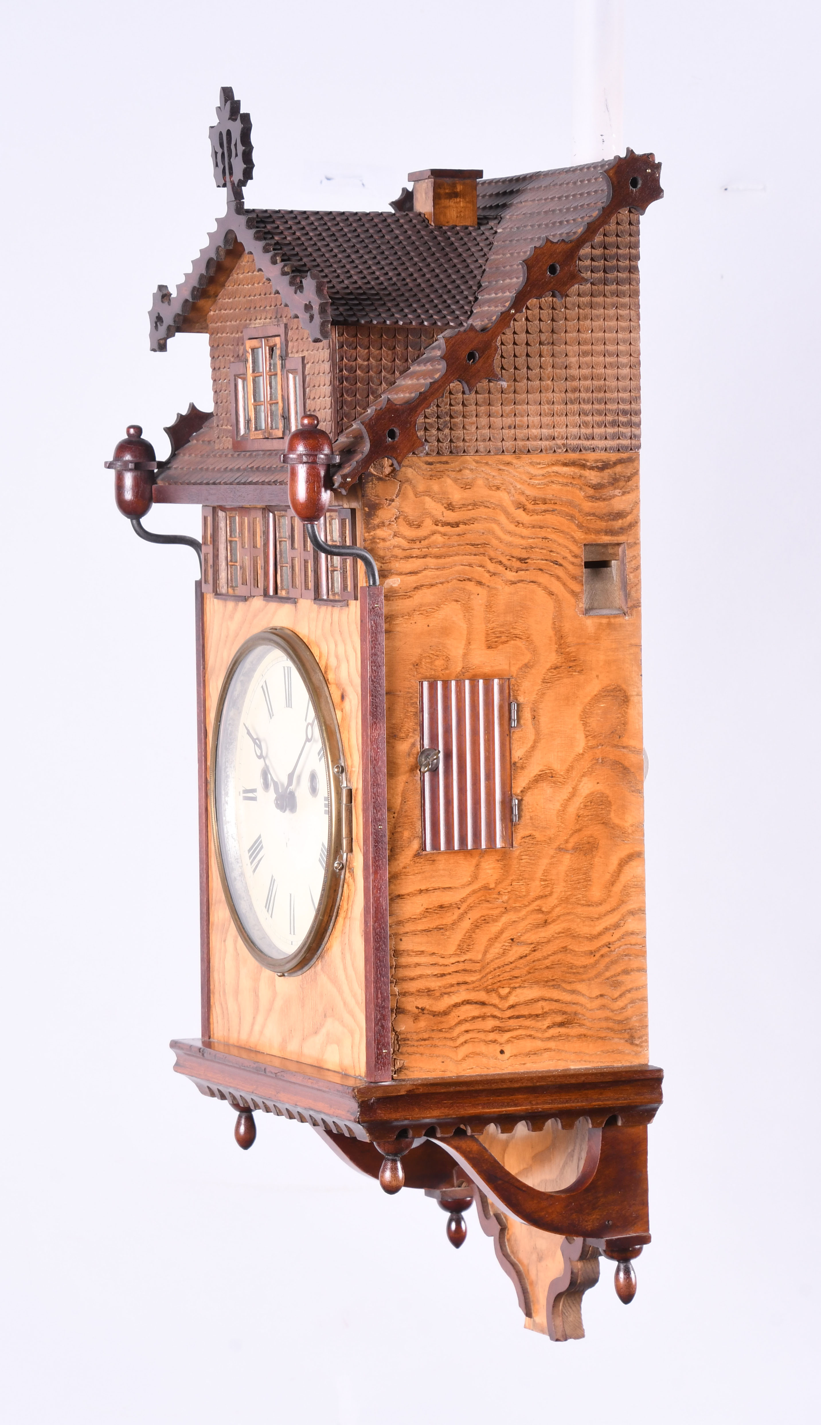Ketterer, Black Forest, "Harrenhausle" double fusee cuckoo wall clock