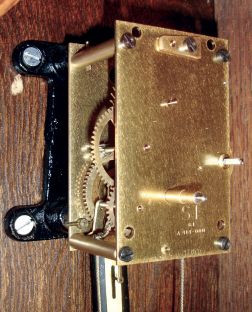 Seth Thomas Clock Co., Thomaston, Conn., "Regulator No. 2" reproduction in an oak case with a weight driven timepiece movement, c1978.