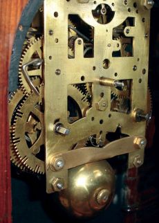 Welch, Spring & Co., Forestville, Conn., "Patti, VP" mantel clock case, c1880, with later spring driven, 8 days, time and strike movement,