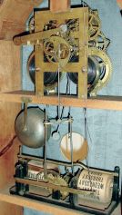 Ithaca Calendar Clock Co., Ithaca, NY, "No. 11 Octagon", 8 days, time and strike, brass spring driven movement double dial calendar clock, c1880
