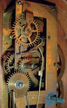 Welch, Spring & Co., Forestville, Conn., "Italian No. 1" shelf clock with a spring driven, 8 days, time only movement and a B. B. Lewis perpetual calendar mechanism in a rosewood veneered case, c1872.