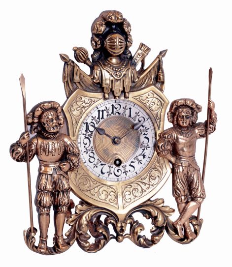 Lenzkirch, Germany, cast brass, 8 days, time only mantel clock, serial #613359, 1877