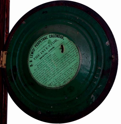 L.F. & W.W. Carter, Bristol, Conn., wall hanging Calendar clock with weight driven, 8 days timepiece movement and a BB Lewis perpetual calendar mechanism in a rosewood case, c1865.