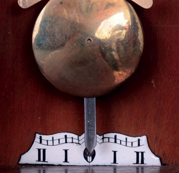 Sub-miniature striking Vienna, spring driven movement with porcelain dial, with carved top, c1870