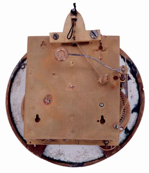Sub-miniature striking Vienna, spring driven movement with porcelain dial, with carved top, c1870