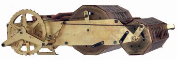 Prentiss Improvement Clock Co., New York, EMPIRE model calendar 60 day, spring driven timepiece, with "Thrasher" style calendar mechanism, c1898.
