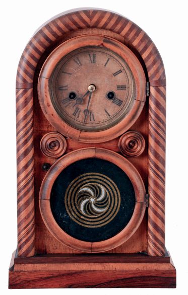 E. Ingraham & Co., Bristol, Conn., "Venetian No. 2, Mosaic" mantel clock with a 30 hours, spring driven, time and strike movement, c1875.