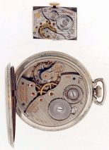 Watches- 2 (Two): A 12 size, 19 jewel Hamilton 918 "Rittenhouse" with secometer dial, engraved, white gold filled open face case, Arabic numeral brushed metal dial, blued steel hands, with original inner and outer boxes, serial #3145094, and a Hamilton wrist watch, 19 jewel 982 movement, 14 karat yellow gold case, Arabic numeral silvered dial, with lizard strap and later box, 26.5g TW