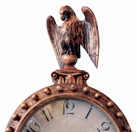 American, Girandole timepiece, 8 days, weight driven, with restorations and modifications, c1850 / 1950