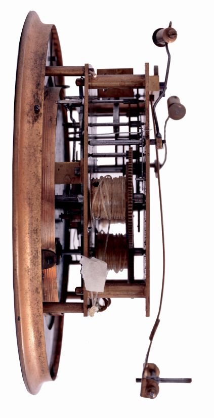 Austrian, 3-weight, Grand Sonnerie, Vienna Regulator, in a dark serpentine case with 2 gilt finials, striking quarter hours on two long steel rods at top of case, c1870, with restorations.