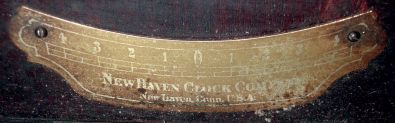 New Haven Clock Co., New Haven, Conn., "Wilson", 8 days, time and strike, spring driven brass movement banjo timepiece, c1920
