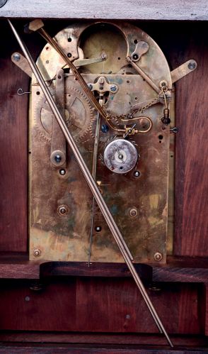 German, Junghans 8 days, time and strike, three train Westminster chime, spring driven brass movement bracket clock, c1910