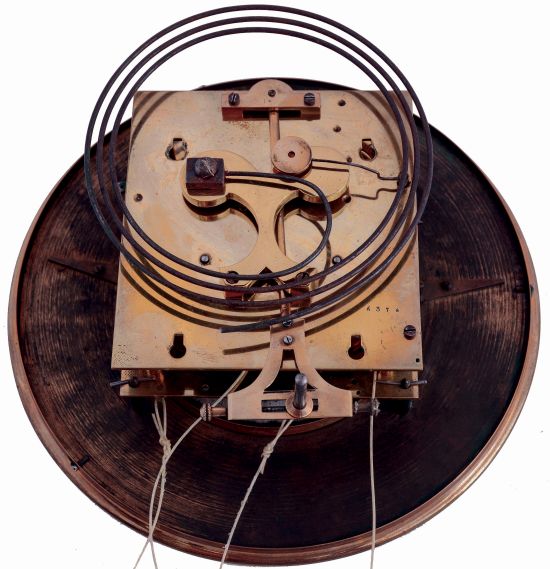 German, 2-weight, gong strike, "Vienna Regulator" in a walnut veneer case and with original top surmounted by a horse, c1875