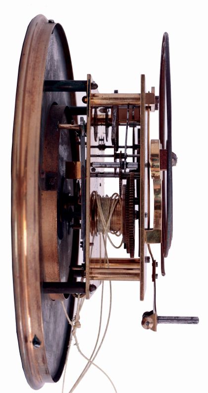 German, 2-weight, gong strike, "Vienna Regulator" in a walnut veneer case and with original top surmounted by a horse, c1875