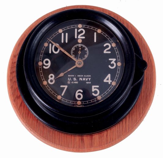Chelsea Clock Co., Chelsea, Mass. "Mark 1 Deck Clock", 8 days, spring brass movement ship