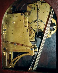 Seth Thomas Clock Co., Thomaston, Conn., "Chime Clock No. 61" mahogany case, 8 days, 4 rod Westminster chime mantel clock, c1921