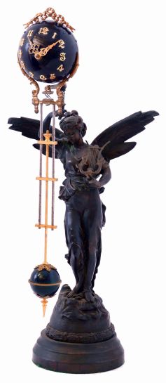 Modern Asian reproduction of Ansonia "Gloria" cast brass, 8 days swinging arm timepiece, c.2000