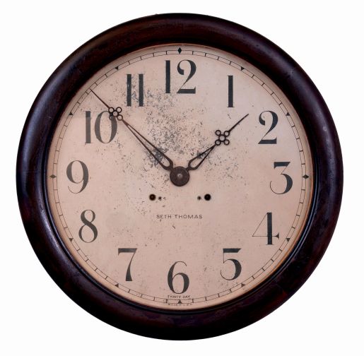 Seth Thomas Clock Co., Thomaston, Conn., 30 day, spring driven brass movement gallery wall timepiece, c1900