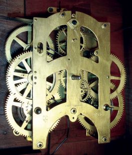 Ansonia Clock Co., New York, NY, "Office Regulator", 8 days, time and strike, spring brass movement wall clock, c1901