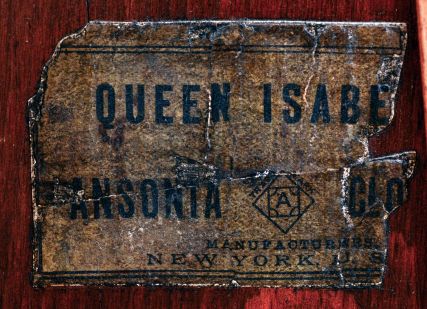 Ansonia Clock Co., New York, NY, "Queen Isabella", 8 days, time and strike, spring brass movement wall clock, c1904